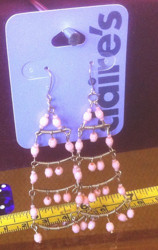 Earrings pink elegant - pink, dangly