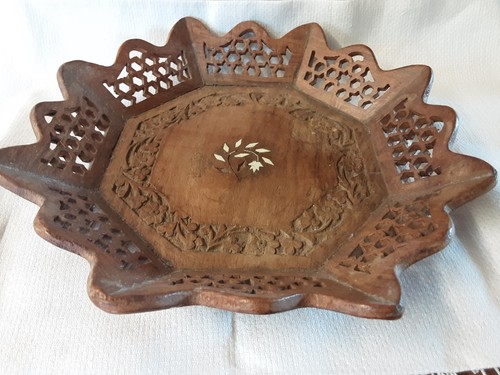 Vintage wooden plate - vintage, 12"