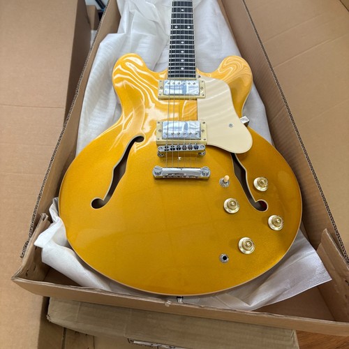Custom es335 gold electric - gold,