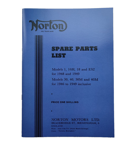 Norton parts book 16h - book, 1