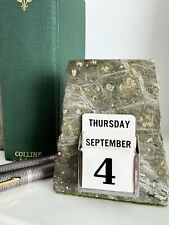 Antique Stone Perpetual Desk Calendar with Changeable Date Cards  