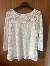 Fat Face Ivory Lace Top Size