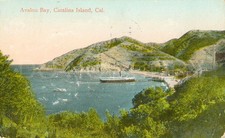 Vintage Postcard 1914 Avalon Bay Catalina Island Boats USA