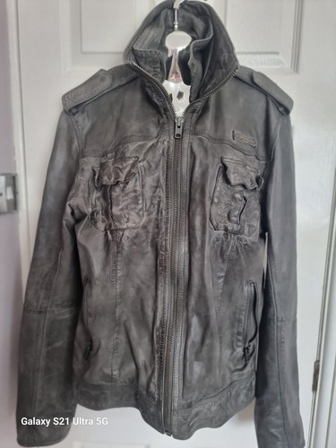 Superdry leather jacket lined - leather,