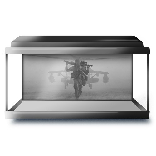 Fish tank background - fish, 90x45cm