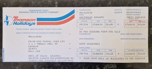 Vintage 1982 thomson holidays - vintage,