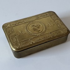 Antique WW1 Princess Mary Brass Christmas 1914 Tin World War One A/F Damaged