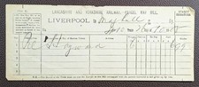 1908 Lancashire & Yorkshire Railway Liverpool Parcel Way Bill Descript