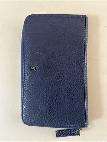 Joules navy leather clutch - navy,
