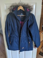 Trespass Womens Padded Waterproof Jacket Everyday Size L 14 - Dark blue