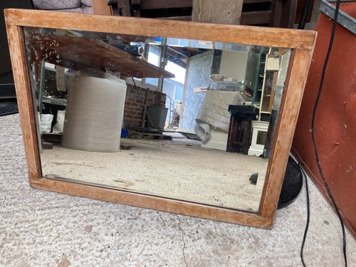 Oak wall hanging mirror - hanging,