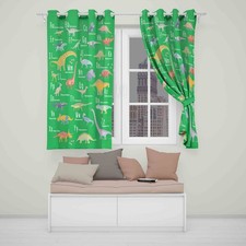 Dinosaur Alphabet Curtain Personalised with Name and Colour Kids Dino Design