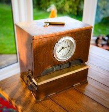 Vintage/Antique - Wooden Clocking In Machine by Blick - Working - Rare