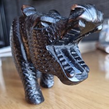 Vintage Hand Carved Wooden African Hippo 