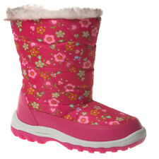 GIRLS PINK WINTER SNOW BOOTS MOON KIDS MUCKER ZIP FUR WELLINGTON WELLIES SHOES