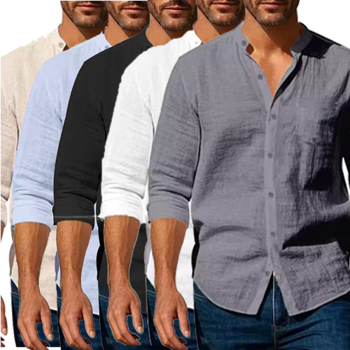 Men collarless casual formal - men's,