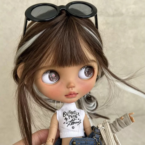 Blythe doll wig - wig, brown