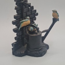 Beautiful Ornament Blue Tit Trio on Watering Can