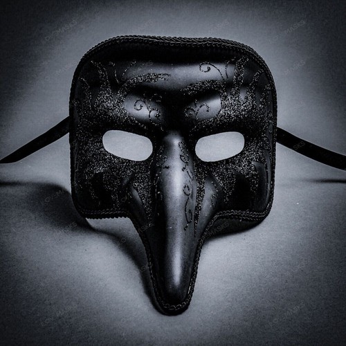 Venetian dark black nasone - venetian,