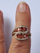 ANDESINE & DIAMOND 9CT GOLD RING - NEW - STUNNING DESIGN, COLOUR & SPARKLE - BNT