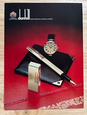 Vintage 1979 Dunhill Gold Pen Lighter Wallet Watch Original Advert Advertising
