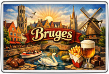 Bruges Canal Windmill Beer