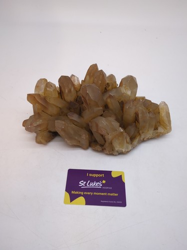 Large golden quartz crystal - golden,