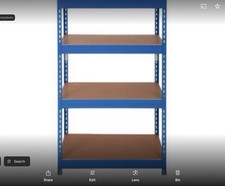 Rapid Racking - Medium Duty Blue/Grey Shelving with 4 White Melamine Shelves.