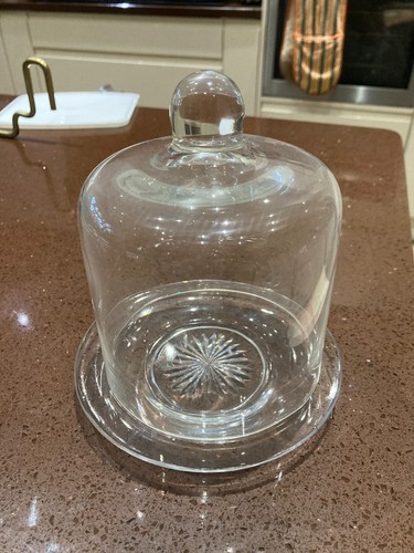 Vintage small clear glass cake - small,