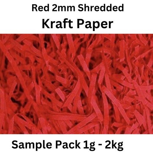 Shredded paper red kraft - shredded,