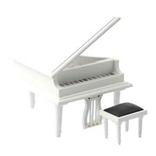 Dolls House White Grand Piano