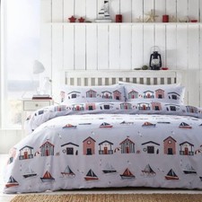 Beach hut duvet cover set - cover,