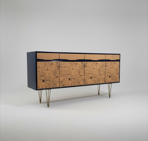 Retro vintage sideboard - sideboard, birch