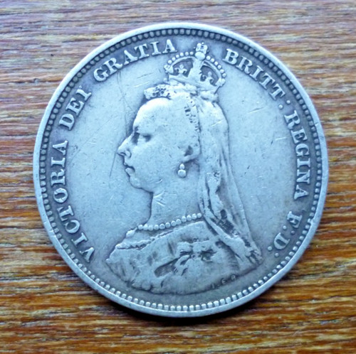 1888 one shilling silver - one,