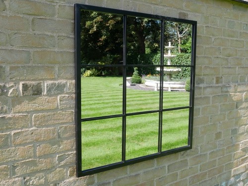 Black window garden mirror - window,