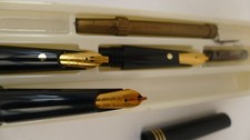Vintage Osmiroid 3 Nib Fountain Pen Calligraphy Set Gold Plate
