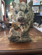 8.5" White Tiger & Cub Statue