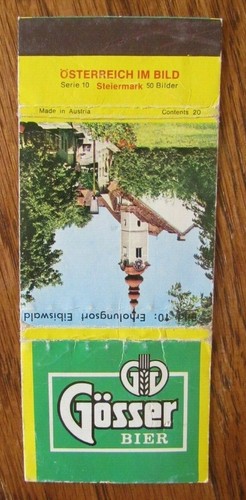 Gosser beer matchbook cover - gosser,