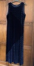 Windsmoor  rich dark blue velvet  sleeveless A-line maxi dress size 14 New. 