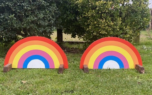 Horse pony pair of rainbow - pair,