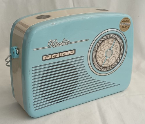 Retro radio biscuit tin - radio,