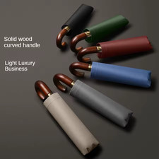 Windproof Strong Reinforced Automatic Folding Umbrella for Men, Large Buckle Han