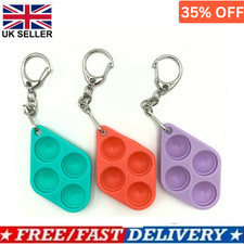 Pop Mate Clip On Keyring Fidget Toy Push Poppers Kids Various Colours & Designs 
