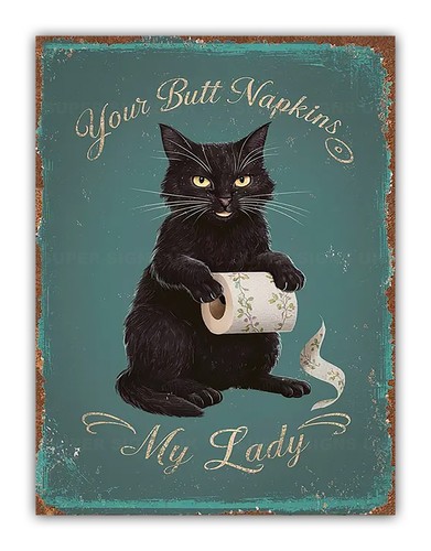 Funny black cat your butt - black, "