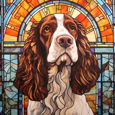 Springer Spaniel Faux stained