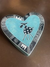 Hand Carved and Painted blue