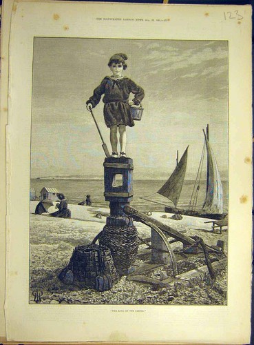 Old antique print 1891 - old,