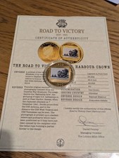 The Road to Victory WWII D-Day Crown Coin 2019 Gibraltar Pearl Harbour + Coa