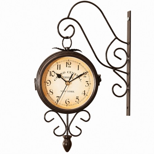 Wall clock with bracket - with,