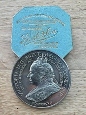 Rare 1897 Victoria Jubilee Medallion By Spink & Son In Original Box of Issue.